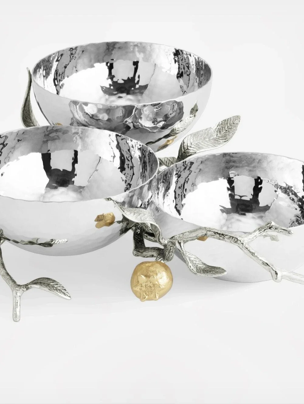 Michael Aram Pomegranate Silver and Gold Triple Bowl